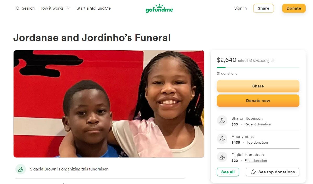 A Daytona Beach-area family started a GoFundMe account to raise money for the funeral service for two siblings, 8-year-old Jordinho and 10-year-old Jordanae, who died from injuries they suffered in a car crash this month.