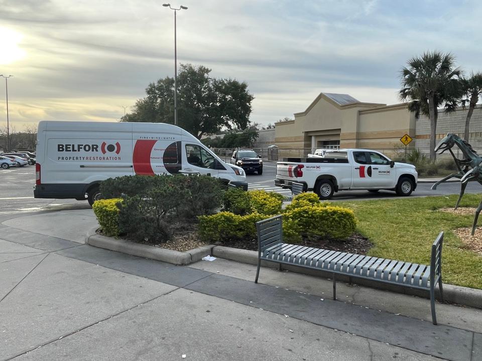 Cleaning crews were on scene before dawn Sunday (Dec. 24, 2023) at the Paddock Mall in Ocala. There was a fatal shooting inside the mall the day before.