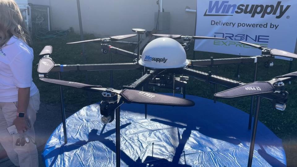 The partnership of Winsupply Inc. and Drone Express successfully executed a first-ever drone delivery on Friday, Aug. 12, 2022