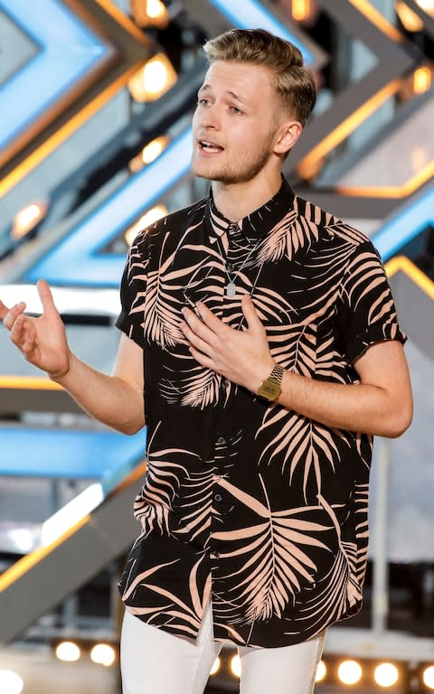 Jordan Rabjohn, seen here at the audition stage, was sent home on Sunday night - Credit: ITV