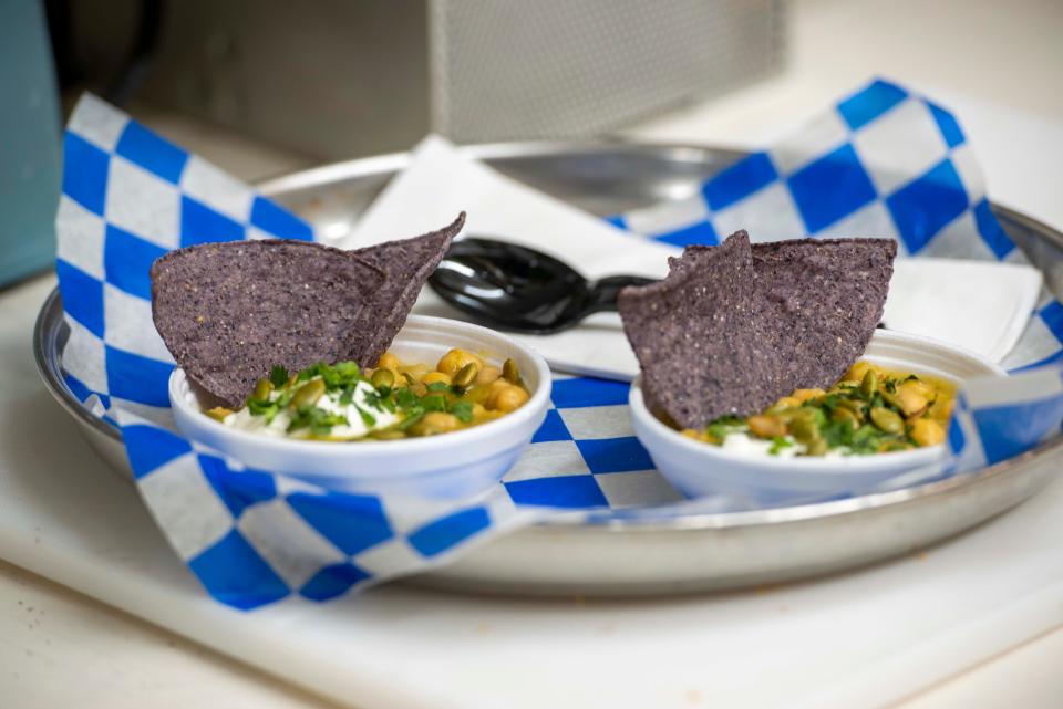 Dean's Mediterranean Imports featured its Chickpea Tomatillo Chili at Gold Star Chili Fest 2021. It is located in Over-the-Rhine.