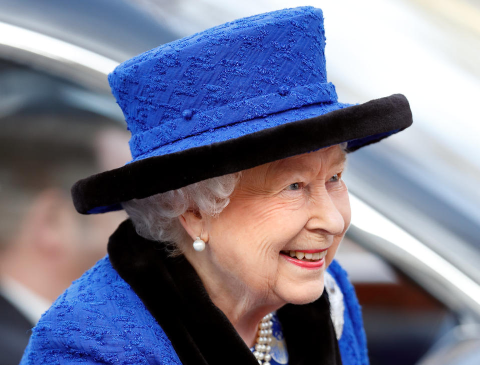 LONDON, UNITED KINGDOM - FEBRUARY 22: (EMBARGOED FOR PUBLICATION IN UK NEWSPAPERS UNTIL 24 HOURS AFTER CREATE DATE AND TIME) Queen Elizabeth II, Patron, The Royal Army Chaplains' Department, attends a service to celebrate the centenary of the granting by King George V of the prefix 'Royal' to the department, at The Guards' Chapel, Wellington Barracks on February 22, 2019 in London, England. The Army Chaplains' Department was formed in 1796 under the first Chaplain-General, the Reverend John Gamble. On 22nd February 1919, The Queen's grandfather, King George V, bestowed their Royal title in recognition of its outstanding service and sacrifice during the First World War. (Photo by Max Mumby/Indigo/Getty Images)