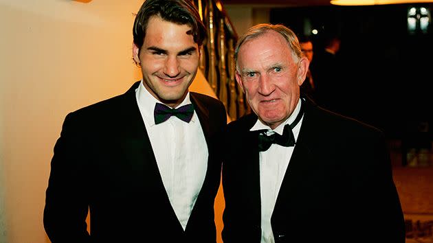 Federer and Roche. Image: Getty