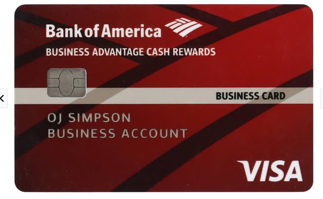 <p>Goldin</p> OJ Simpson credit card