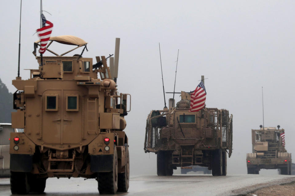 Image: U.S. military vehicles in Syria (Delil Souleiman / AFP - Getty Images file)