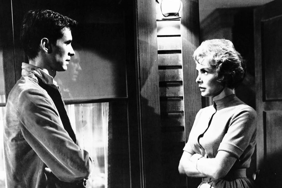 A vicious psycho: Anthony Perkins and Janet Leigh in Alfred Hitchcock’s iconic horror (Universal)