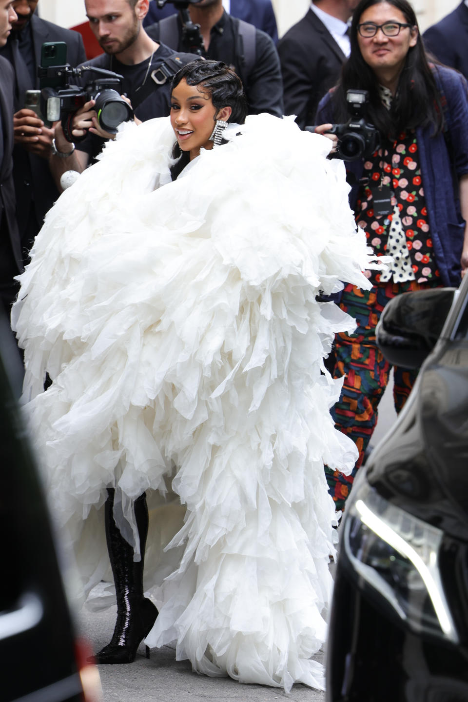 PARIS, FRANCE – JULY 05: Cardi B attends the Balenciaga Haute Couture Fall/Winter 2023/2024 show as part of Paris Fashion Week on July 05, 2023 in Paris, France. (Photo by Pierre Suu/Getty Images)