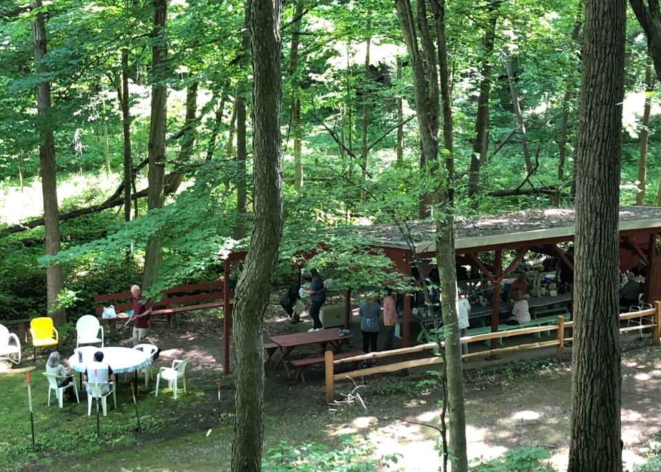 The local Audubon Society serves pancakes under a pavilion at its Mishawaka nature sanctuary on Memorial Day. The breakfast will return on July 4.