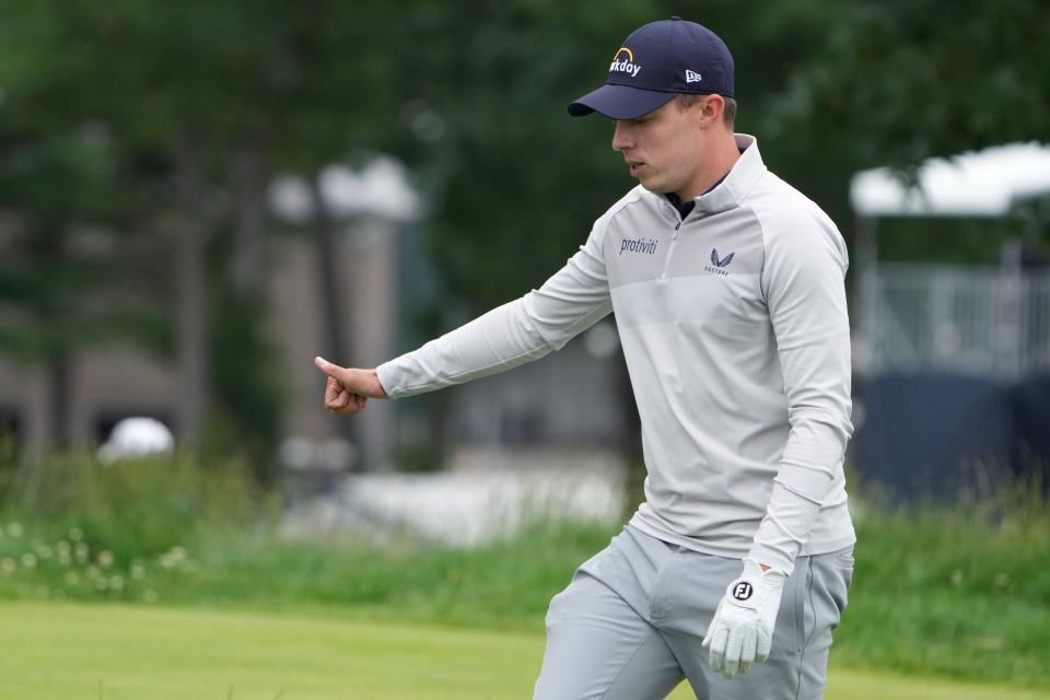 Matt Fitzpatrick acknowledges the crowd during the final round of the U.S. Open.