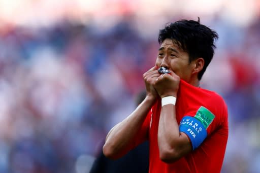 Son Heung-min scored South Korea's second goal deep into injury time