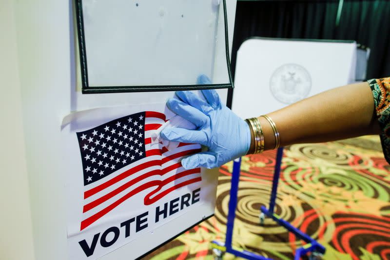 FILE PHOTO: First day of early voting for the New York Primary election, in New York