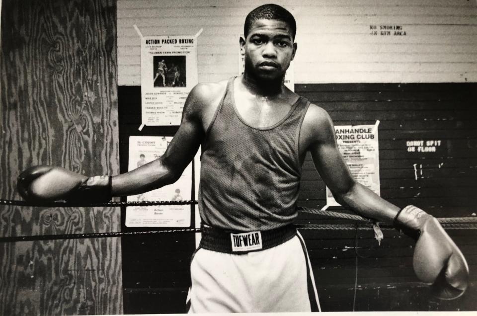 Boxer Roy Jones Jr. poses for a photo during a training session in Pensacola on July 17, 1986.