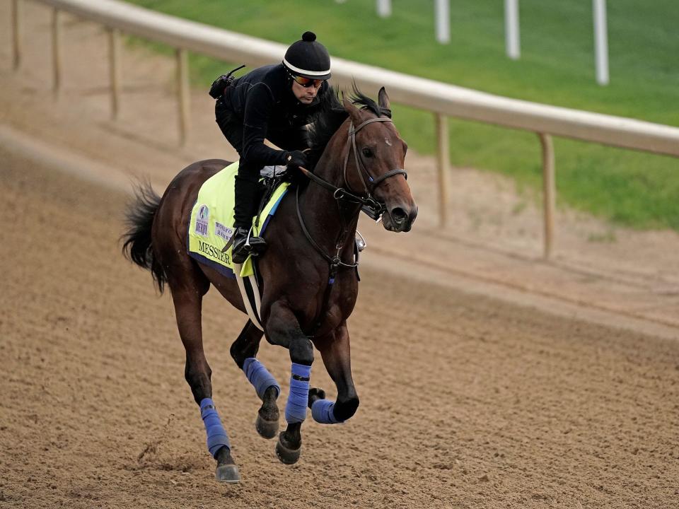 Kentucky Derby entrant Messier works out at Churchill Downs.