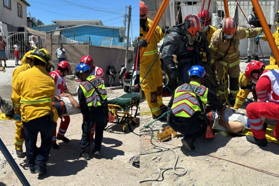 ACTUALIZACIÓN: Rescatan a hombre tras caer en alcantarilla de Tijuana