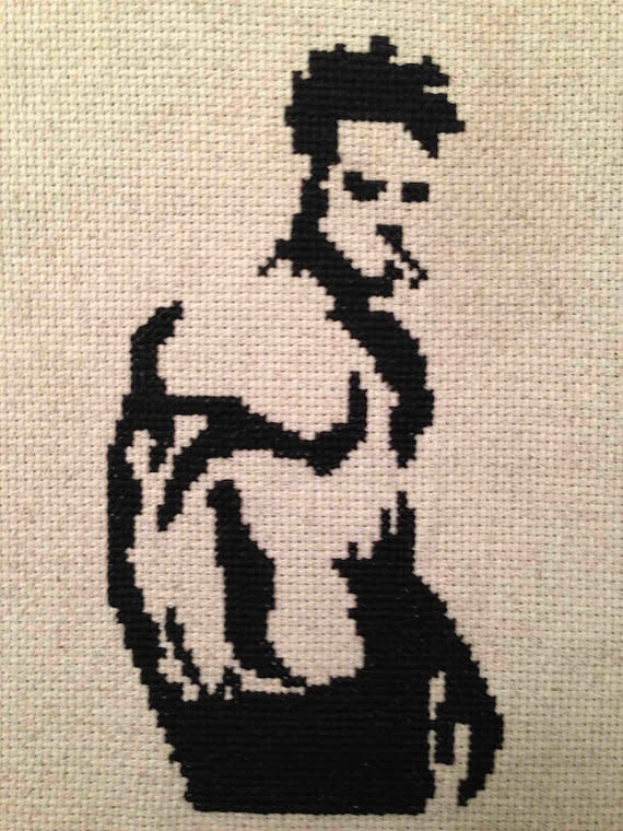 Brad Pitt cross-stitch