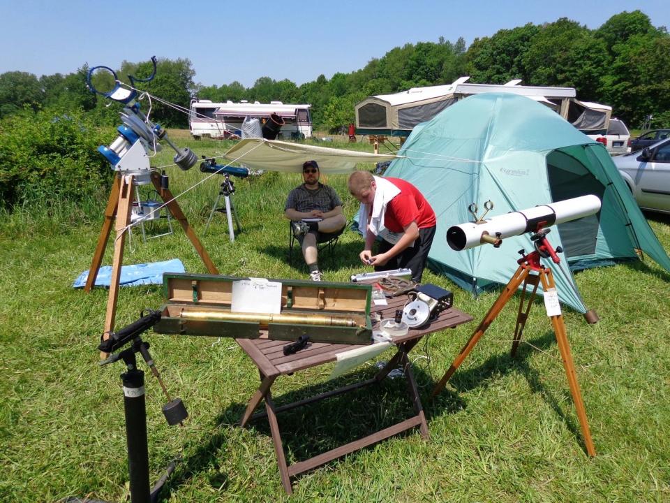 Participants camp as they set up telescopes at the Michiana Star Party at Dr. T.K. Lawless County Park in Vandalia in a recent year.