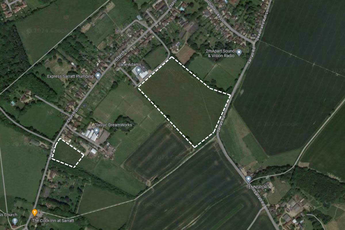 The two site locations in Church Lane, Sarratt. <i>(Image: Google Maps/Canva)</i>
