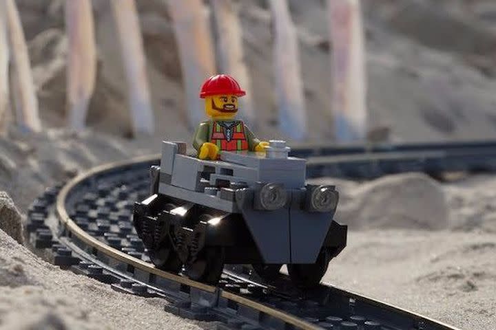 Take a POV ride on this delightful Lego rollercoaster at the beach