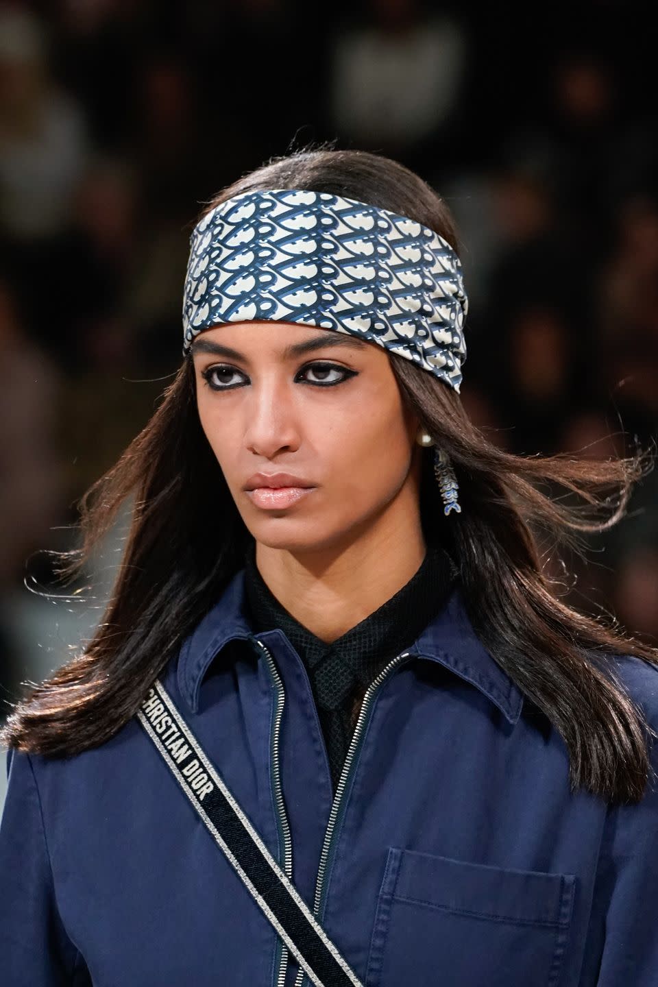 <p>Dior took the logo trend to the next level with pretty, printed silk bandanas. Try it next time you need to camouflage a bad hair day (or you run out of dry shampoo). </p>