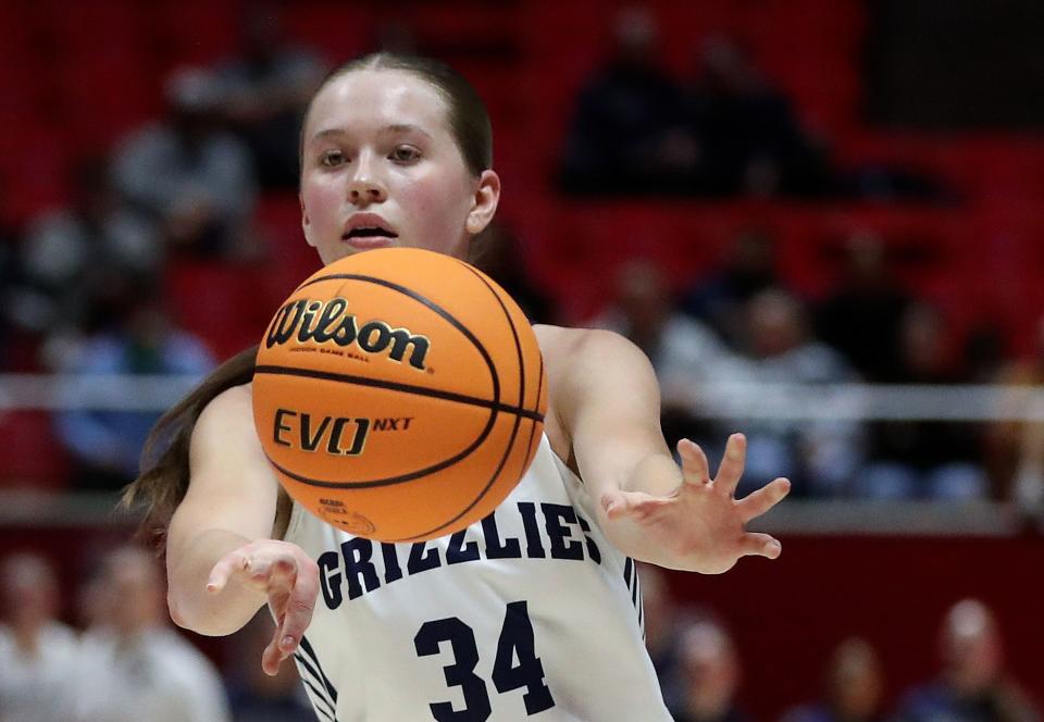 Copper Hills plays Mountain Ridge in a 6A girls quarterfinal basketball game at the Huntsman Center in Salt Lake City on Monday, Feb. 26, 2024. Copper Hills won 49-31. | Kristin Murphy, Deseret News