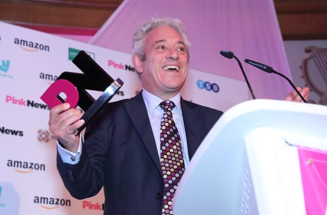 John Bercow collects his award