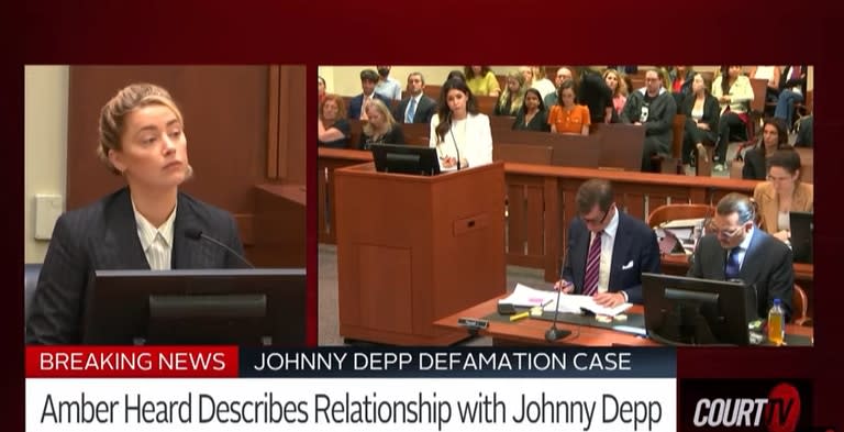 Amber Heard describió cómo fue su relación con Johnny Depp (Crédito: Captura de video/CourtTV)