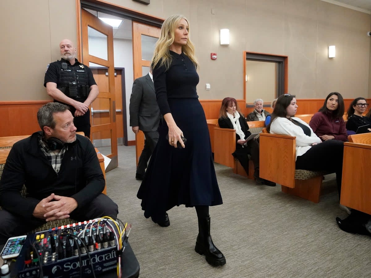 Gwyneth Paltrow enters the courtroom for her trial (Getty Images)