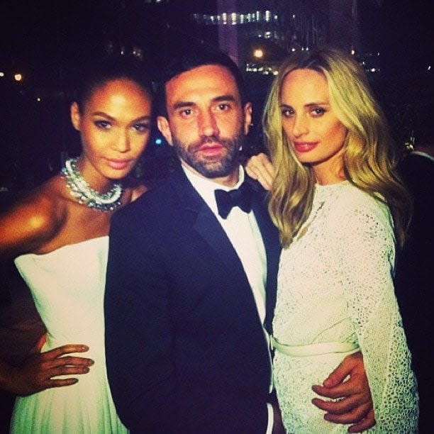 Riccardo Tisci with Joan Smalls and Lauren Santo Domingo -  