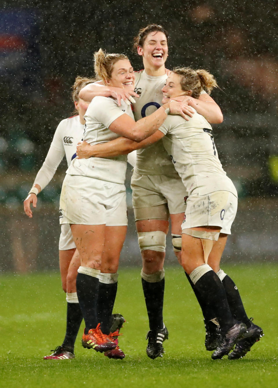 Sarah Hunter celebrating after winning the 2019 Six Nations with England Action Images/Andrew Boyers