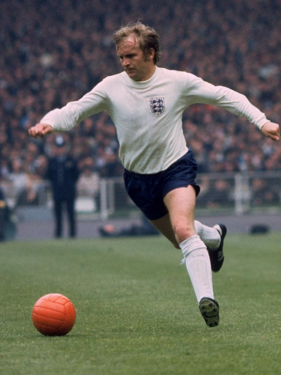 Lee in action for England against Scotland in 1971 (Getty)