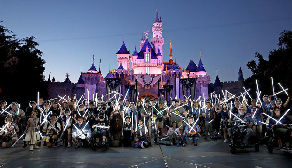 Guests attend the Ahsoka fan event at Disneyland in Anaheim, California.