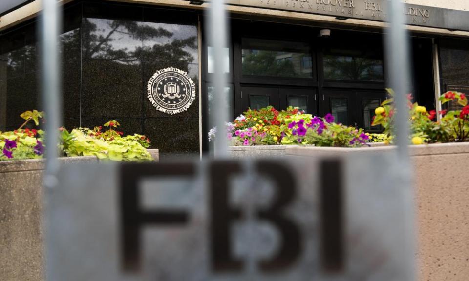 The FBI headquarters, seen behind security fencing, in Washington DC.