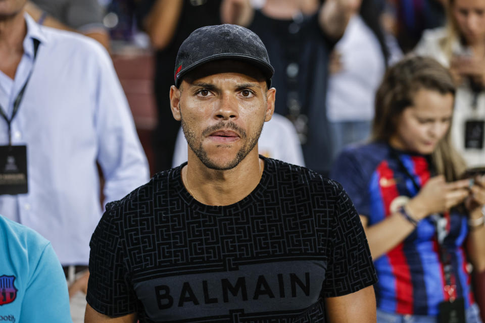 Martin Braithwaite of FC Barcelona during the friendly match between FC Barcelona v Manchester City to raise funds against ALS at the Spotify Camp Nou Stadium in Barcelona, Spain, on August 24th, 2022.  (Photo by Xavier Bonilla/NurPhoto via Getty Images)