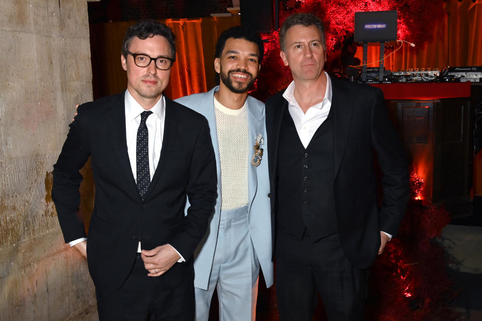 LONDON, ENGLAND - MARCH 23:  John Francis Daley, Justice Smith and Jonathan Goldstein attend the 