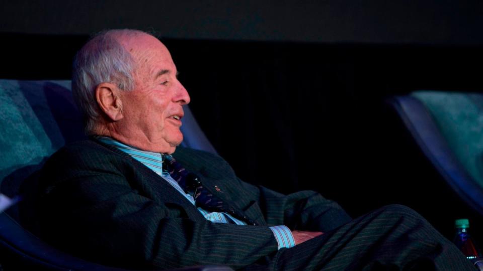 PHOTO: Astronaut William Anders, of NASA's Apollo 8 mission, during a panel interview held at the Museum of Science and Industry, Chicago, Illinois, April 5, 2018. (J.B. Spector/Museum of Science and Industry Chicago/Getty Images)