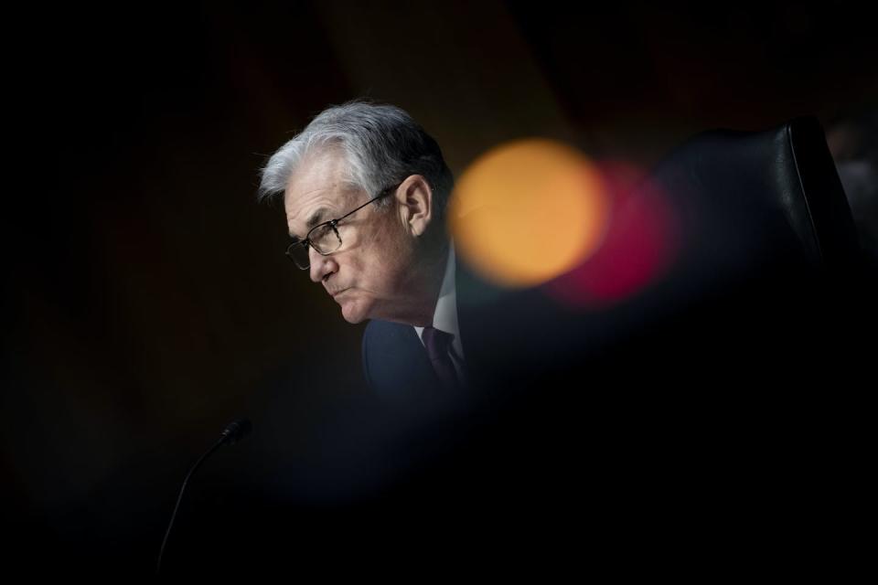 <span class="caption">All eyes are on Fed Chair Jerome Powell as the central bank prepares to raise rates for the first time in three years. </span> <span class="attribution"><a class="link " href="https://newsroom.ap.org/detail/OffTheCharts-MoneyPrinter/a6f1d62158b34b549e3c907ed60bddeb/photo?Query=federal%20reserve&mediaType=photo&sortBy=arrivaldatetime:desc&dateRange=Anytime&totalCount=8573&currentItemNo=17" rel="nofollow noopener" target="_blank" data-ylk="slk:Brendan Smialowski/Pool via AP;elm:context_link;itc:0;sec:content-canvas">Brendan Smialowski/Pool via AP</a></span>