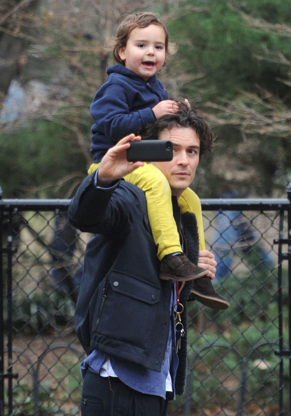 Orlando Bloom with his son, Flynn