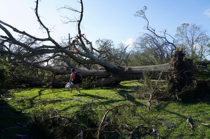 Aftermath of Hurricane Laura which passed through Texas and Louisiana coast