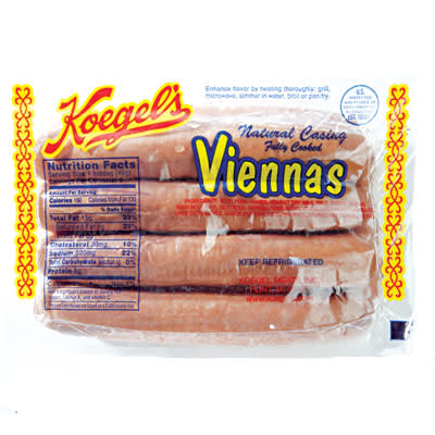 Koegel's Viennas Hot Dog Natural Casing, 8 ct