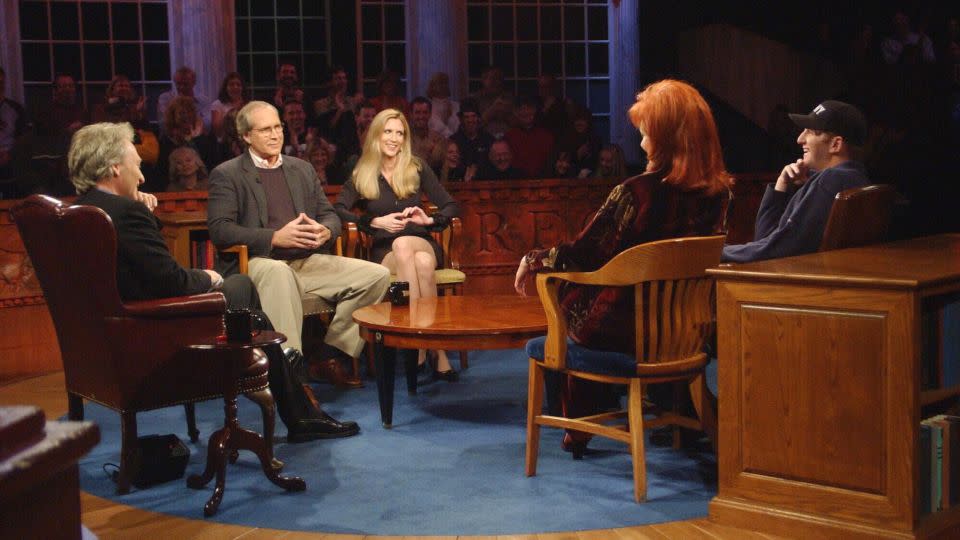 Bill Maher, Chevy Chase, Ann Coulter, Naomi Judd, Michael Rapaport appearing on the ABC tv series 'Politically Incorrect with Bill Maher', on the show's 5th anniversary. - Dan Watson /American Broadcasting Companies/Getty Images