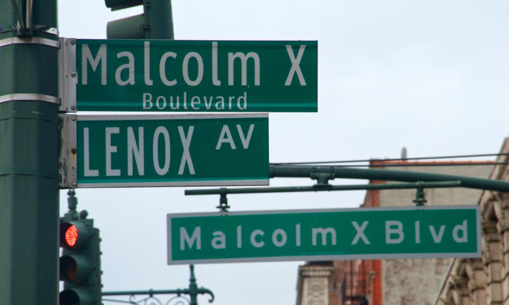 Malcolm X boulevard, which is the main north–south route through Harlem in the upper area of Manhattan, New York.