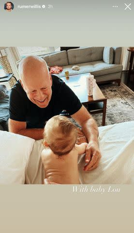 <p>Rumer Willis/Instagram</p> Bruce Willis with granddaughter Louetta