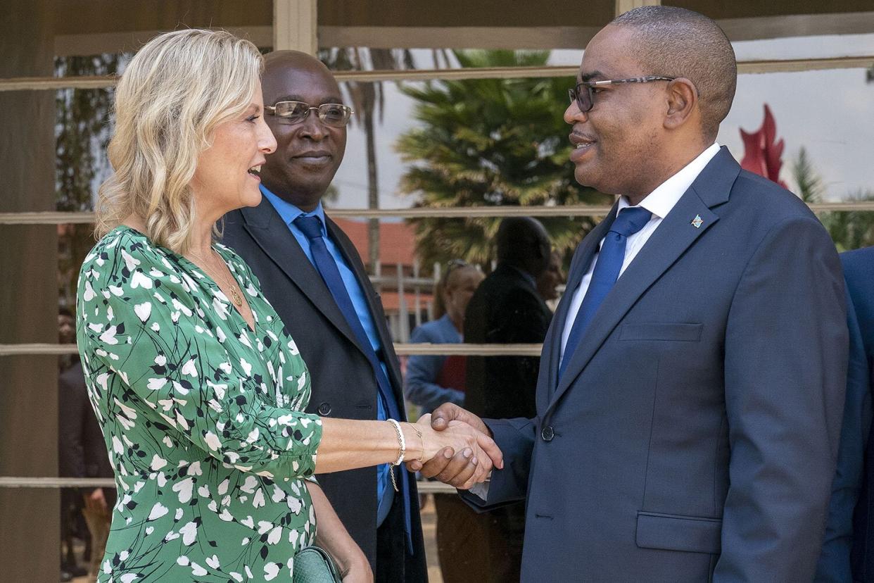 The Countess of Wessex meets the Governor of South Kivu Theo Ngwabije, at the Governorâ€™s Office in Bukavu in South Kivu Province, Democratic Republic of the Congo.
