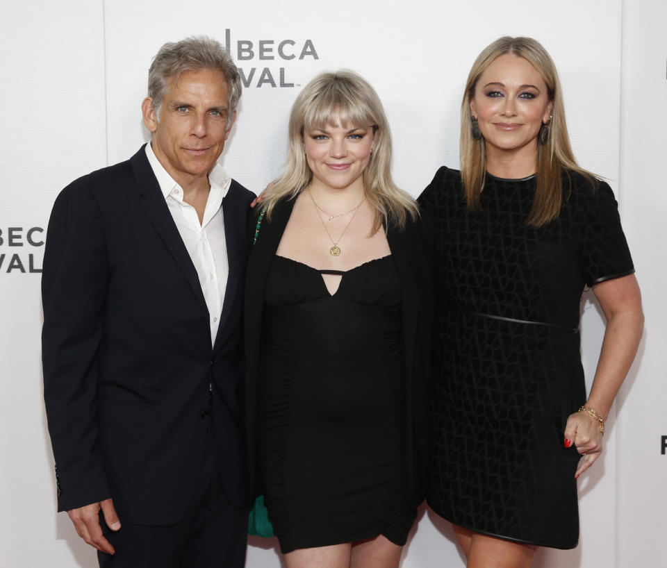 NEW YORK, NEW YORK – JUNE 11: (L-R) Ben Stiller, Ella Stiller and Christine Taylor attend the “Let Liv” screening during Shorts: Misdirection at the 2023 Tribeca Festival at Village East Cinema on June 11, 2023 in New York City. (Photo by Rob Kim/Getty Images for Tribeca Festival)