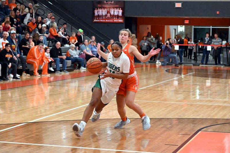 Yorktown girls basketball lost its sectional championship 41-40 in overtime against host Hamilton Heights on Saturday, Feb. 4, 2023.