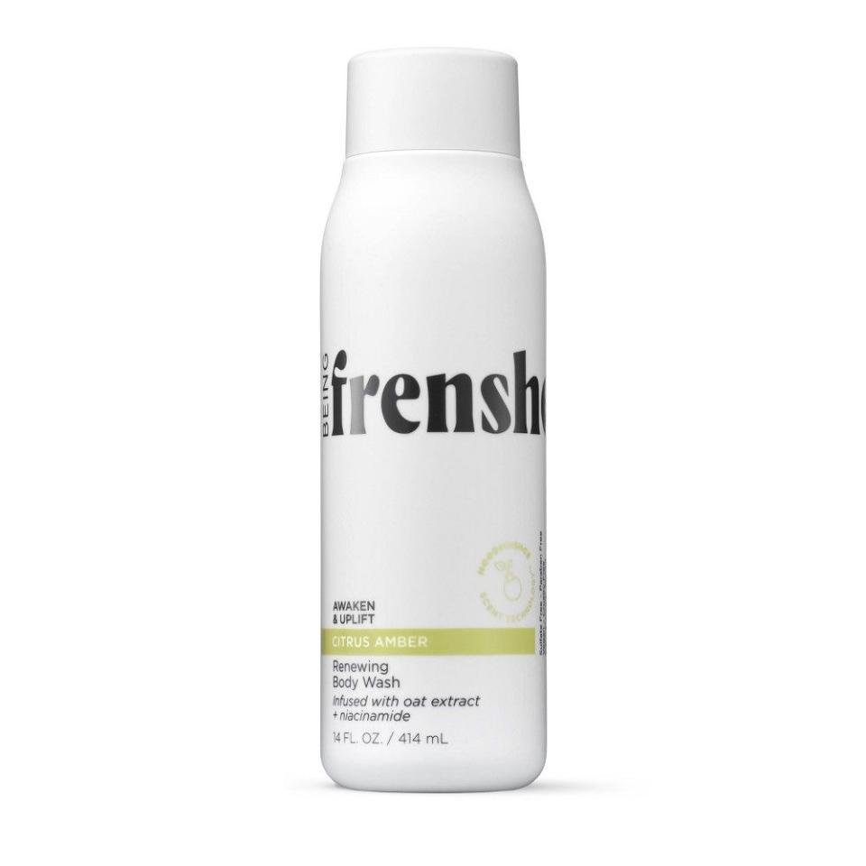 <p><a href="https://clicks.trx-hub.com/xid/hearstcorp_9eb67_har?q=https%3A%2F%2Fwww.target.com%2Fp%2Fbeing-frenshe-renewing-and-hydrating-shower-gel-soap-with-niacinamide-floral-citrus-amber-14-fl-oz%2F-%2FA-85360309&p=https%3A%2F%2F&utmSource=yahoo-us&utmCampaign=67&utmMedium=syn" rel="nofollow noopener" target="_blank" data-ylk="slk:Shop Now;elm:context_link;itc:0;sec:content-canvas" class="link ">Shop Now</a></p><p>Renewing Body Wash in Citrus Amber</p><p>target.com</p><p>$10.99</p><span class="copyright">Target</span>