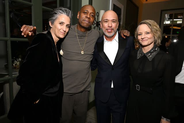 <p>Michael Kovac/Getty Images</p> Alexandra Hedison, Dave Chappelle, Jo Koy and Jodie Foster