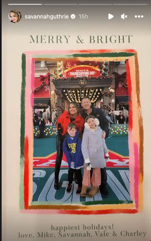 <p>Savannah Guthrie/Instagram</p> Savannah Guthrie shares her family's holiday card.