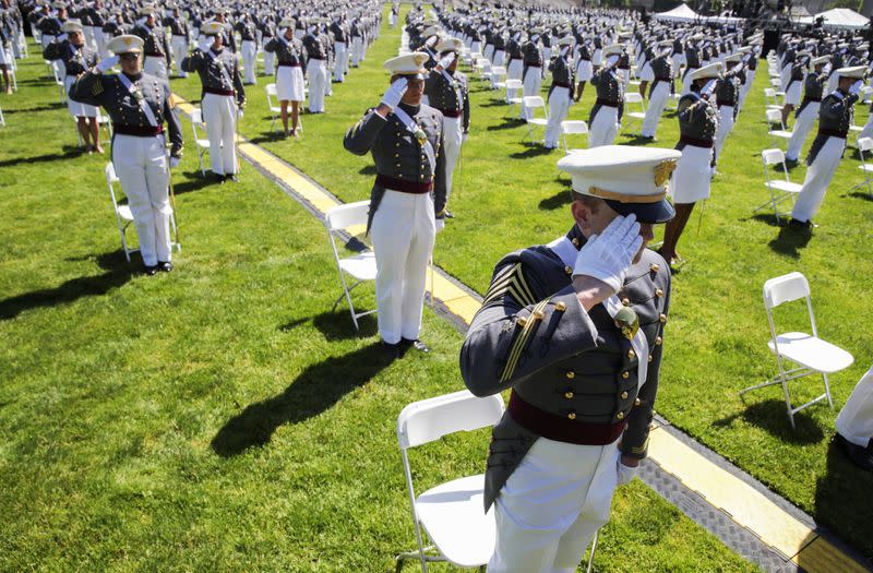 U.S. President Donald Trump delivers commencement address at the 2020 United States Military Academy Graduation Ceremony at West Point, New York