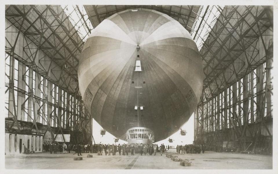 Built in 1928 and longer than two football fields, the Graf Zeppelin was normally used for ultra-luxurious commercial passenger transportation. Financing for the science mission came in part from the sale of postcards with stamps specially issued by the postal authorities of Germany and the Soviet Union. <a href="https://commons.wikimedia.org/wiki/File:Zeppelin_Graf_Zeppelin.jpg" rel="nofollow noopener" target="_blank" data-ylk="slk:Wikimedia;elm:context_link;itc:0;sec:content-canvas" class="link ">Wikimedia</a>